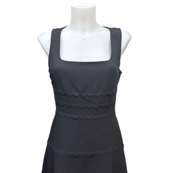 KOBI HALPERIN Black Square Neck Fit & Flare Casual Short‎ Dress Size 6 - Picture 2 of 9